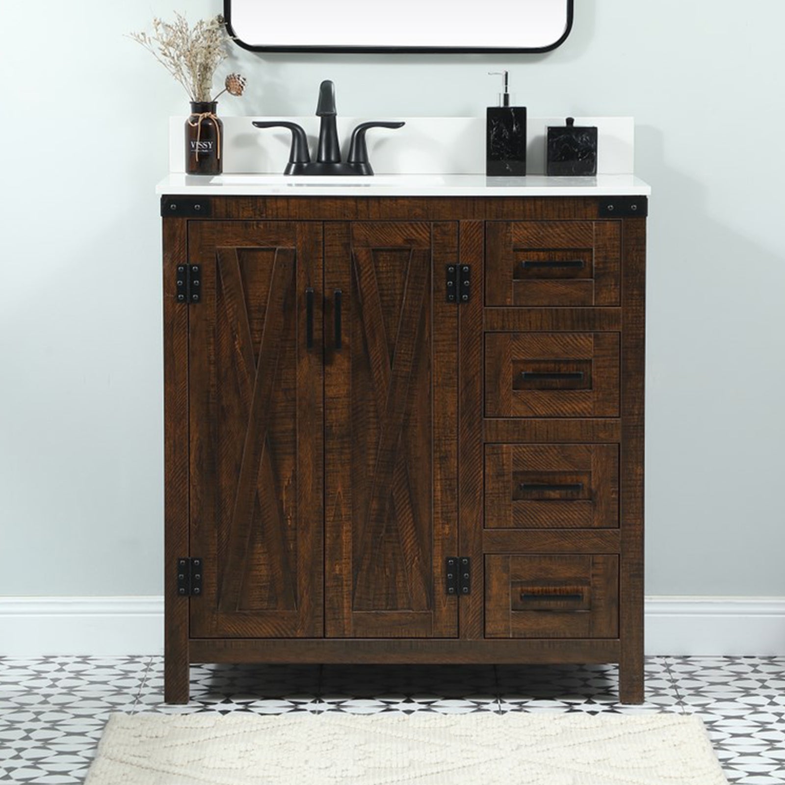 32 Inch Single Bathroom Vanity In Expresso With Backsplash Expresso Finish - KITCHEN & BATH by Joshua Marshal