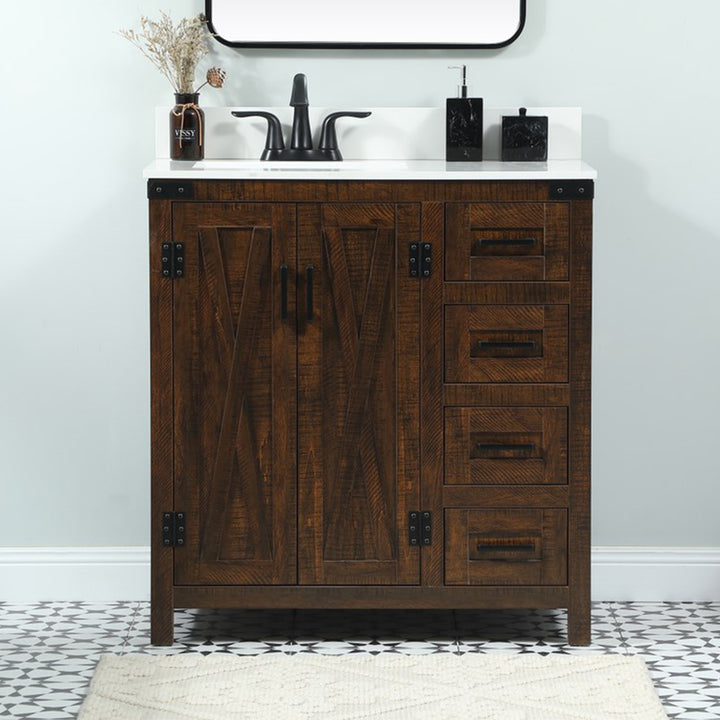 32 Inch Single Bathroom Vanity In Expresso With Backsplash Expresso Finish - KITCHEN & BATH by Joshua Marshal