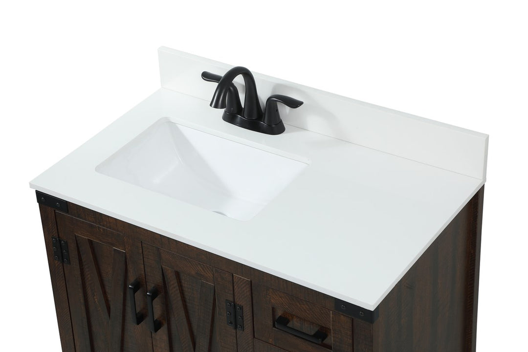 32 Inch Single Bathroom Vanity In Expresso With Backsplash - View 6 - Joshua Marshal