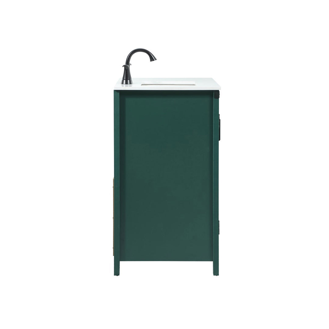 32 Inch Single Bathroom Vanity In Green - View 5 - Joshua Marshal