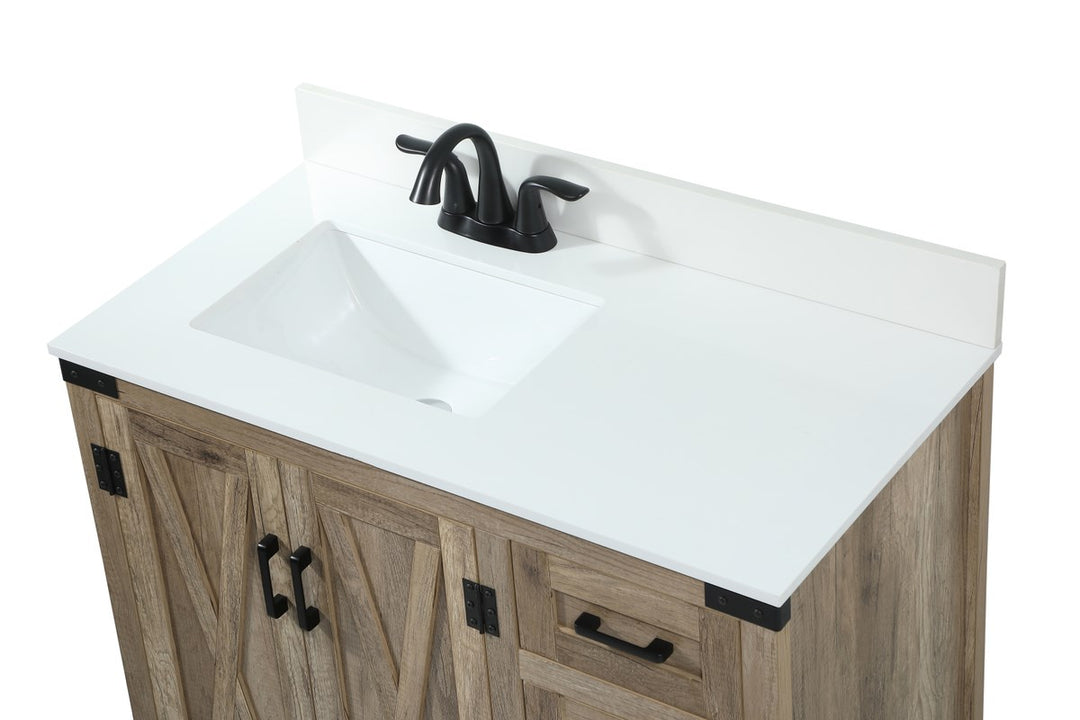 36 Inch Single Bathroom Vanity In Natural Oak - View 5 - Joshua Marshal