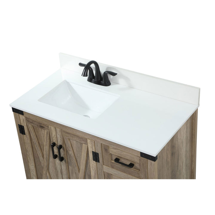 36 Inch Single Bathroom Vanity In Natural Oak With Backsplash - View 6 - Joshua Marshal