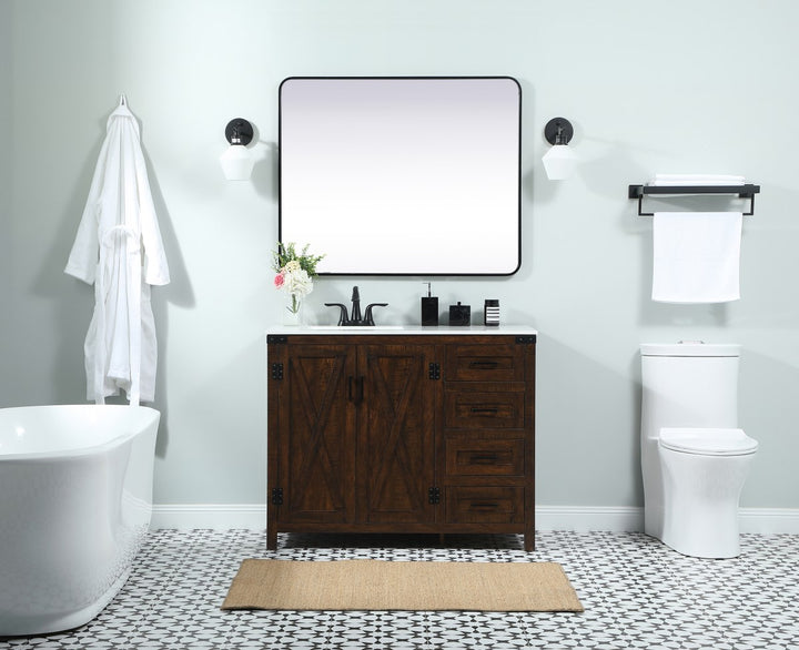 42 Inch Single Bathroom Vanity In Expresso - View 2 - Joshua Marshal