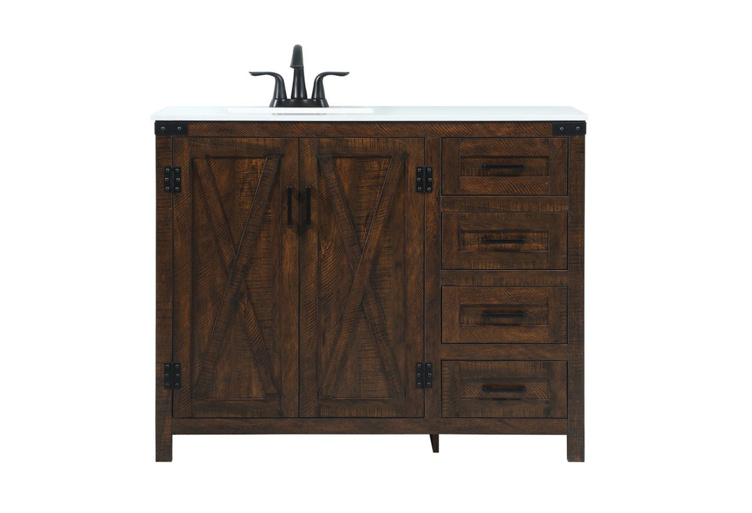 42 Inch Single Bathroom Vanity In Expresso - View 3 - Joshua Marshal