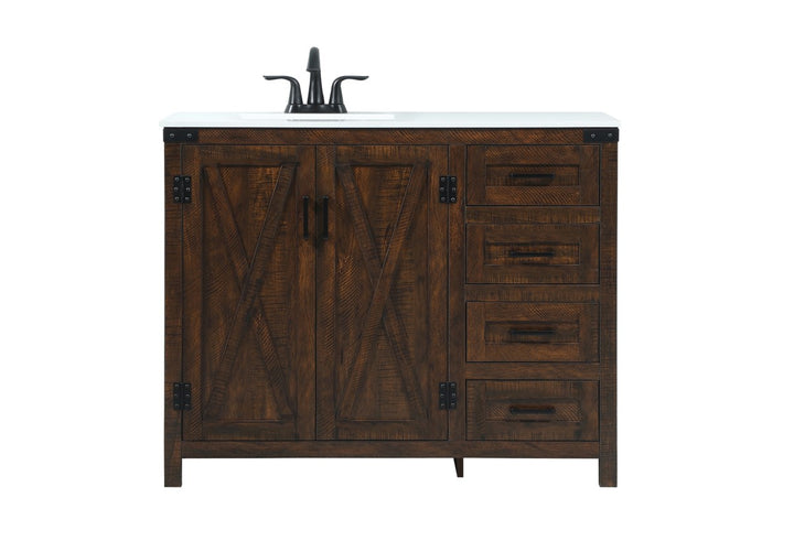 42 Inch Single Bathroom Vanity In Expresso - View 3 - Joshua Marshal
