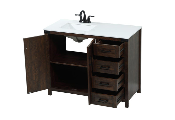 42 Inch Single Bathroom Vanity In Expresso - View 4 - Joshua Marshal