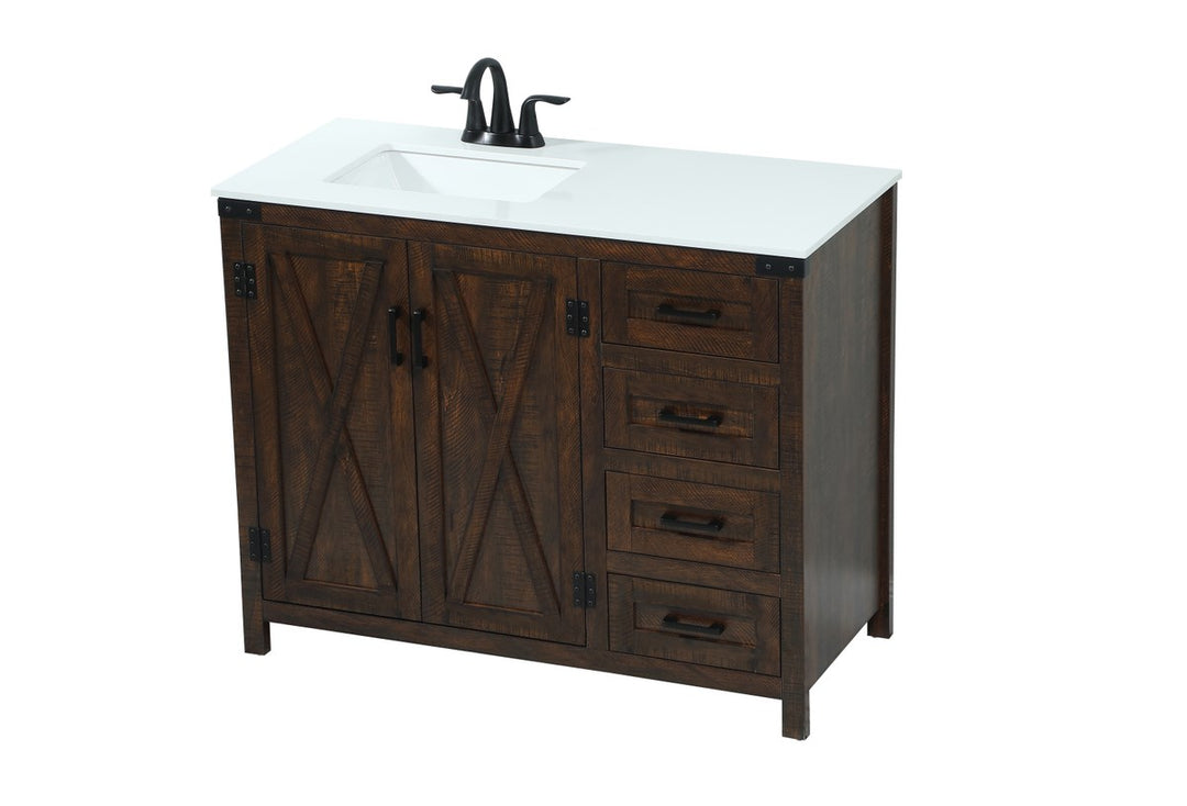 42 Inch Single Bathroom Vanity In Expresso - View 5 - Joshua Marshal
