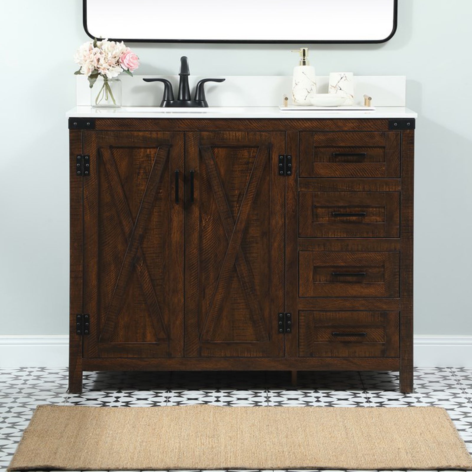 42 Inch Single Bathroom Vanity In Expresso With Backsplash Expresso Finish - KITCHEN & BATH by Joshua Marshal
