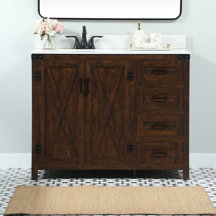 42 Inch Single Bathroom Vanity In Expresso With Backsplash Expresso Finish - KITCHEN & BATH by Joshua Marshal