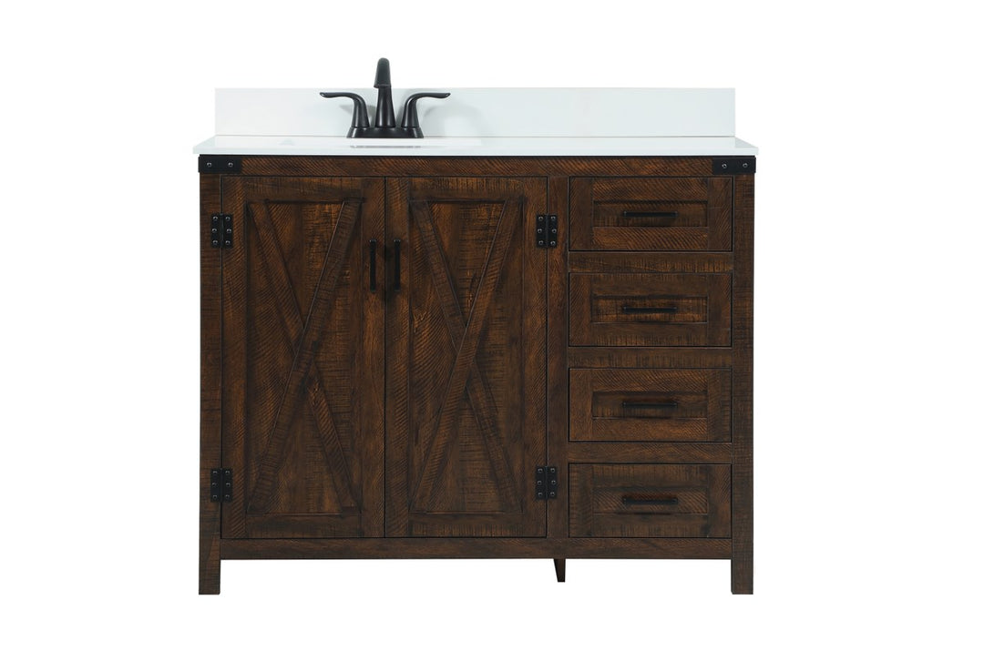 42 Inch Single Bathroom Vanity In Expresso With Backsplash - View 3 - Joshua Marshal