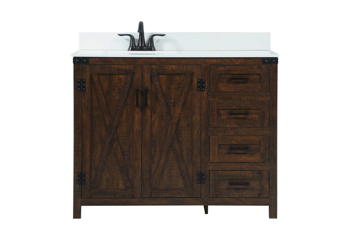 42 Inch Single Bathroom Vanity In Expresso With Backsplash - View 3 - Joshua Marshal