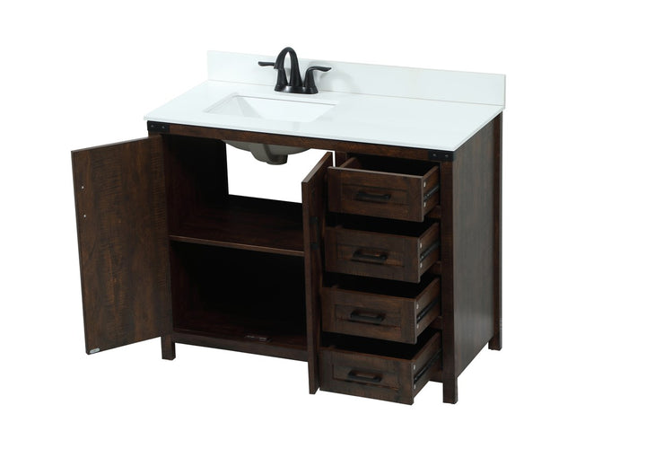 42 Inch Single Bathroom Vanity In Expresso With Backsplash - View 4 - Joshua Marshal