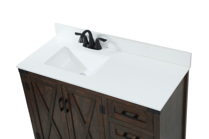 42 Inch Single Bathroom Vanity In Expresso With Backsplash - View 5 - Joshua Marshal