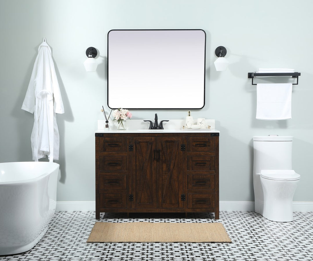 48 Inch Single Bathroom Vanity In Expresso - View 2 - Joshua Marshal