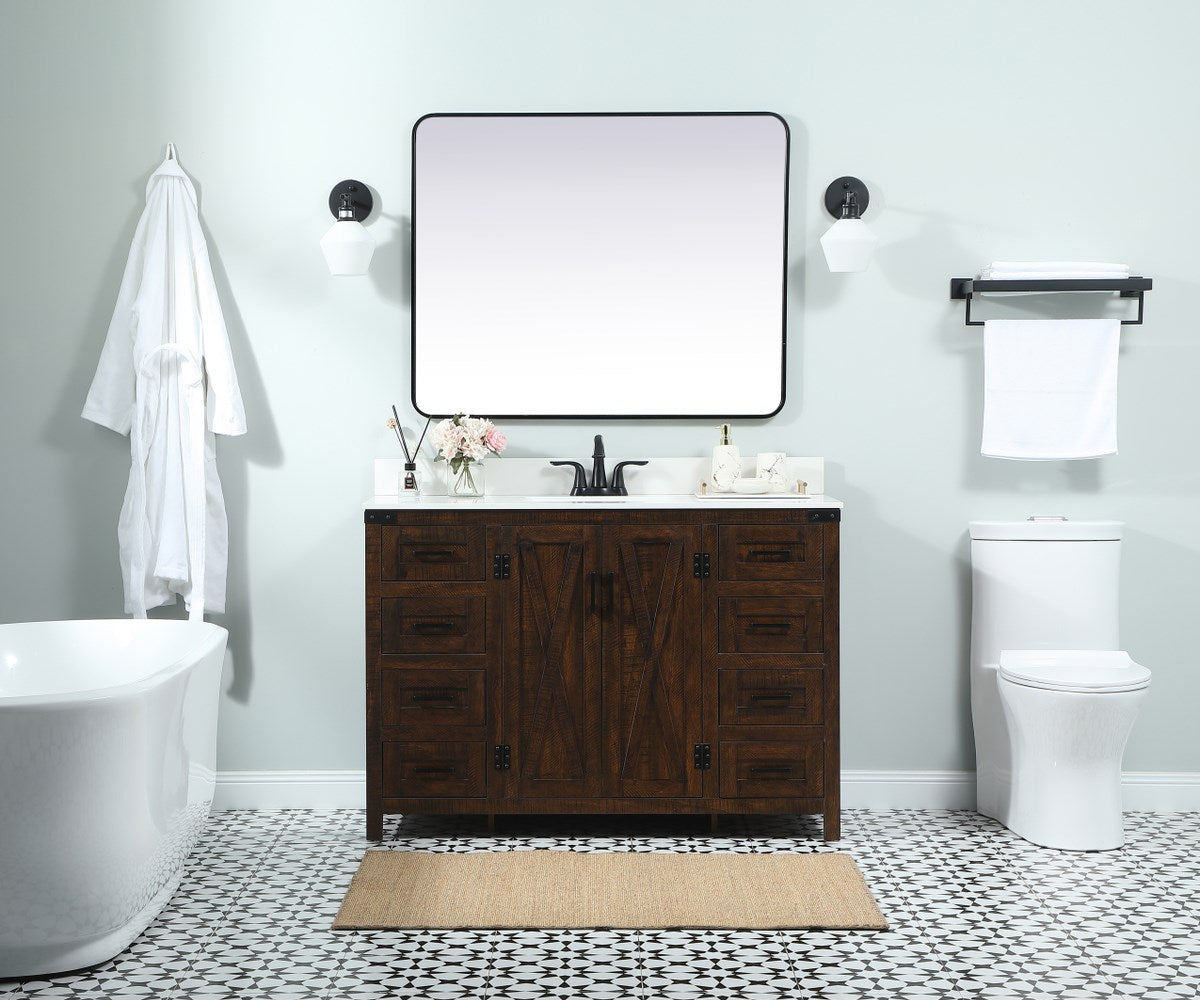 48 Inch Single Bathroom Vanity In Expresso - View 2 - Joshua Marshal