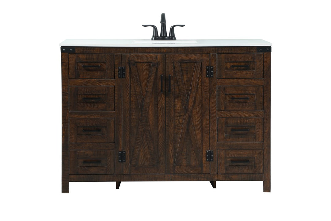48 Inch Single Bathroom Vanity In Expresso - View 3 - Joshua Marshal