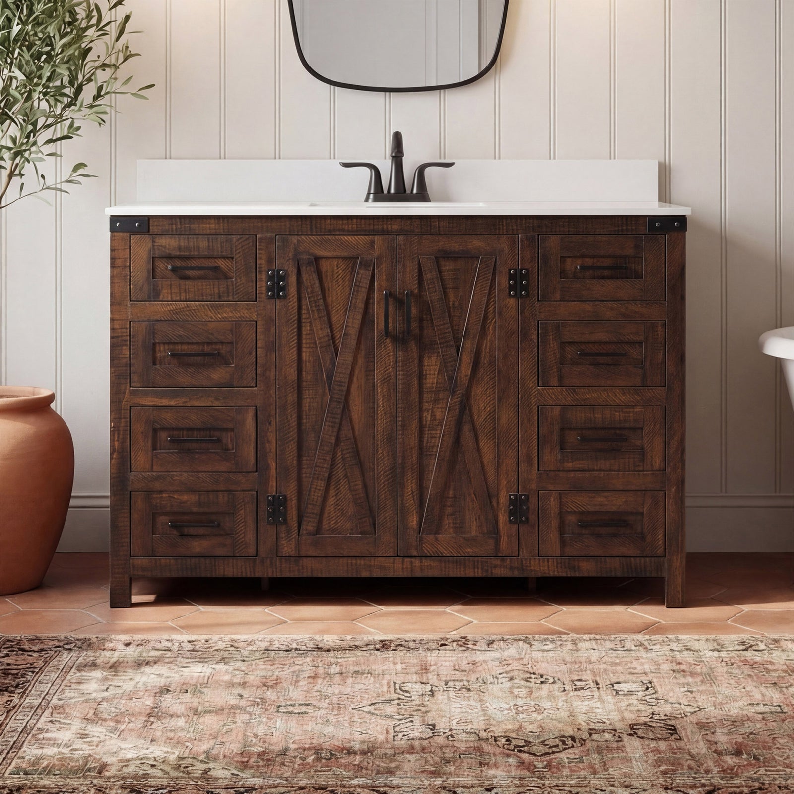 48 Inch Single Bathroom Vanity In Expresso With Backsplash Expresso Finish - KITCHEN & BATH by Joshua Marshal