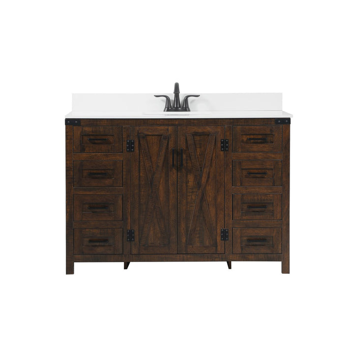 48 Inch Single Bathroom Vanity In Expresso With Backsplash - View 3 - Joshua Marshal