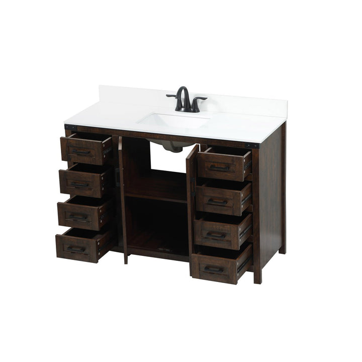 48 Inch Single Bathroom Vanity In Expresso With Backsplash - View 4 - Joshua Marshal
