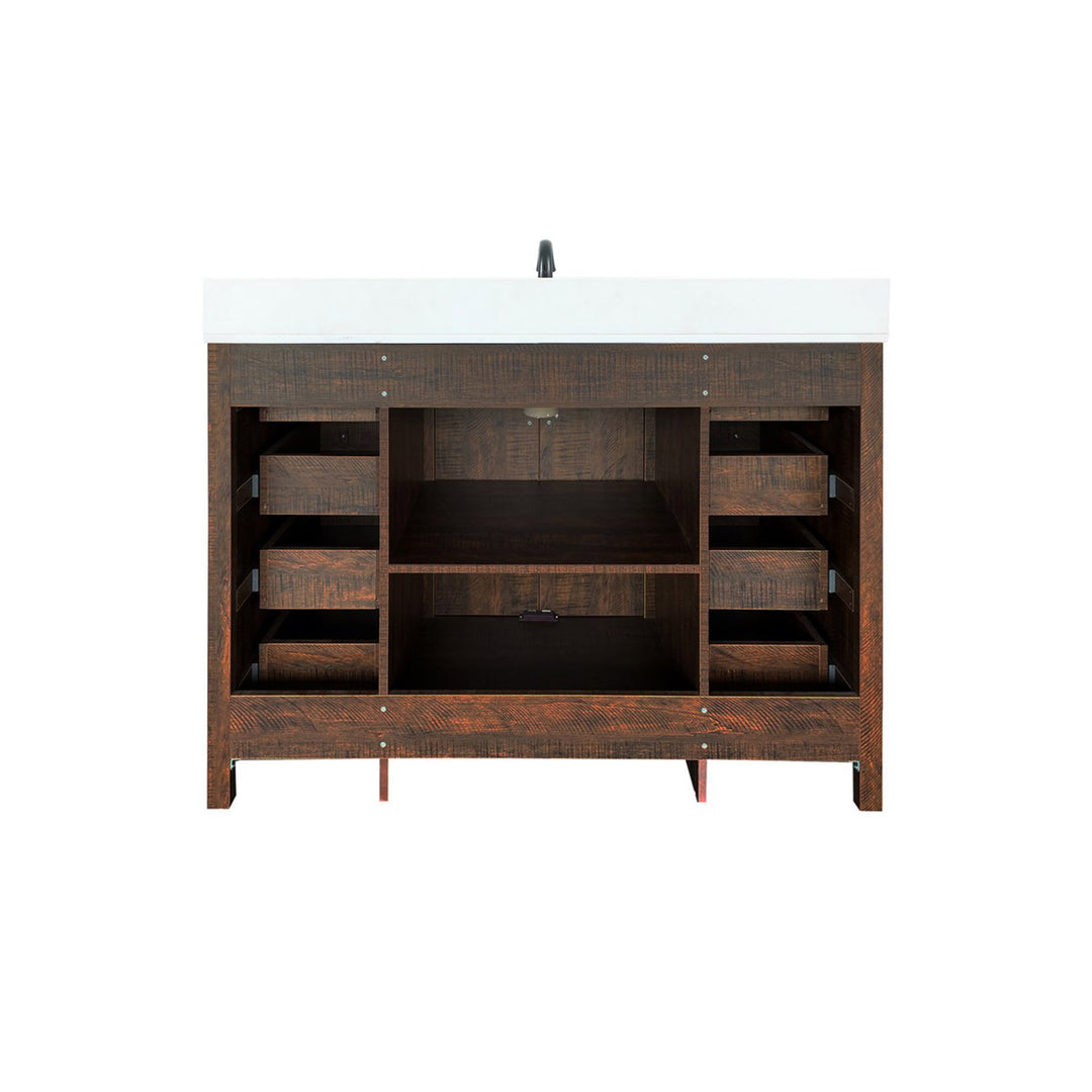 48 Inch Single Bathroom Vanity In Expresso With Backsplash - View 6 - Joshua Marshal