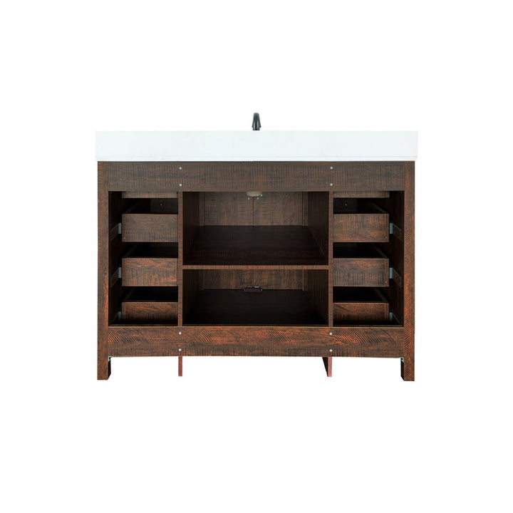 48 Inch Single Bathroom Vanity In Expresso With Backsplash - View 6 - Joshua Marshal