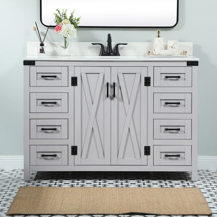 48 Inch Single Bathroom Vanity In Grey Grey Finish - KITCHEN & BATH by Joshua Marshal