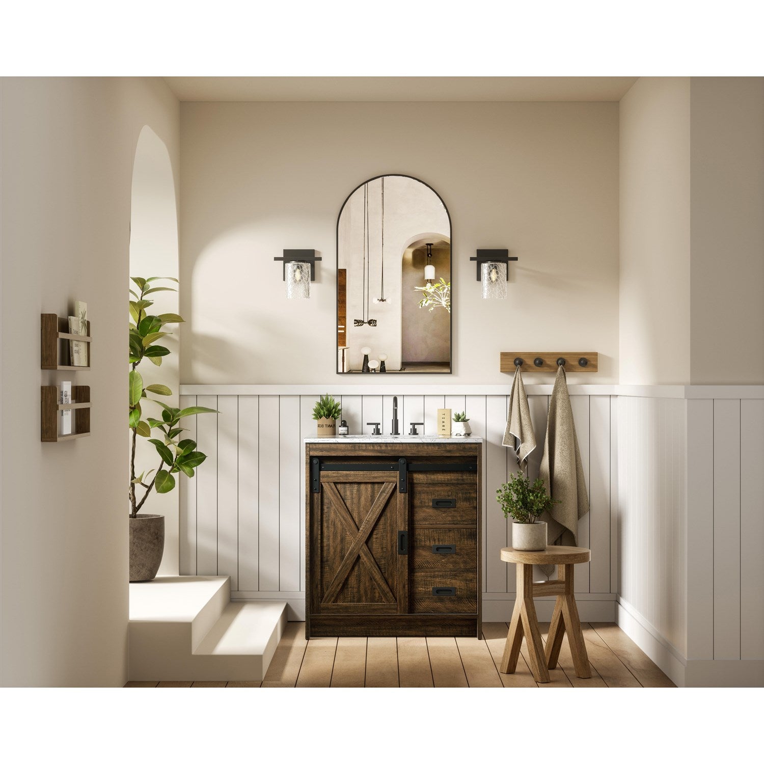 30 Inch Single Bathroom Vanity In Expresso - View 2 - Joshua Marshal