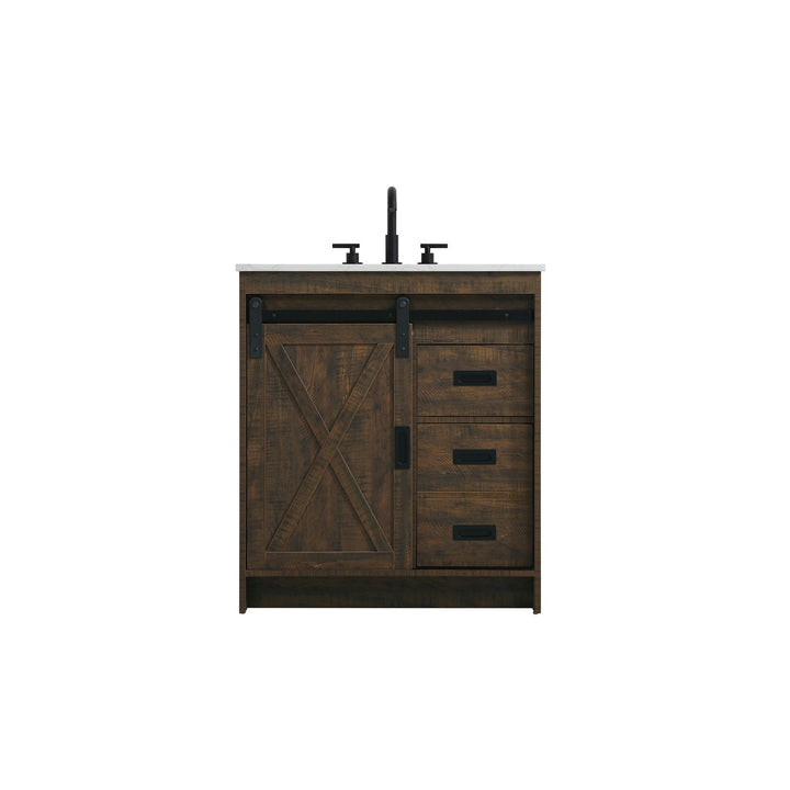 30 Inch Single Bathroom Vanity In Expresso - View 3 - Joshua Marshal