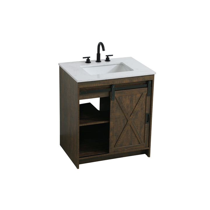 30 Inch Single Bathroom Vanity In Expresso - View 4 - Joshua Marshal