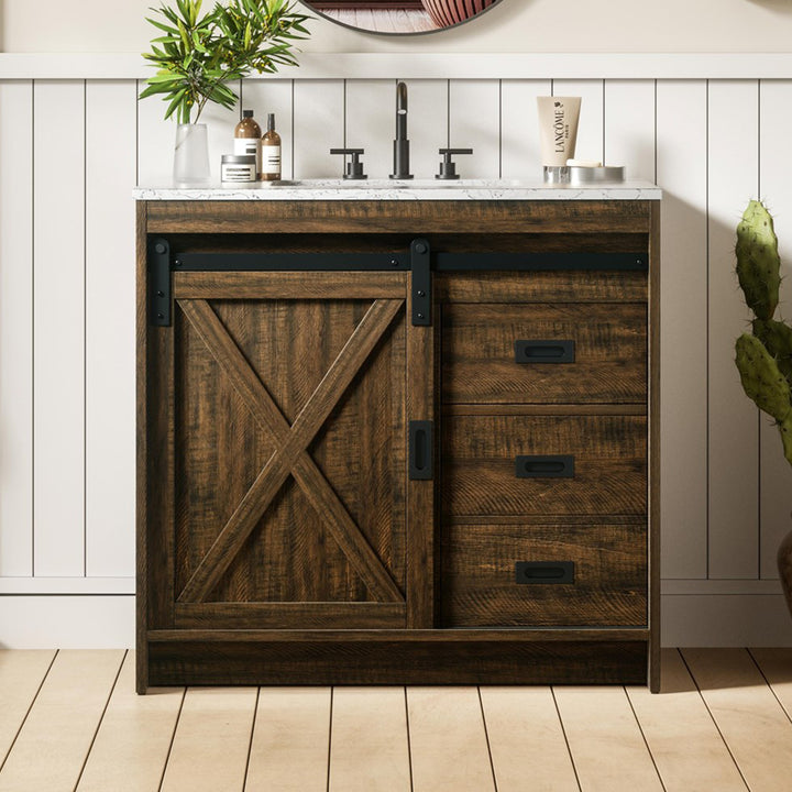 36 Inch Single Bathroom Vanity In Expresso Expresso Finish - KITCHEN & BATH by Joshua Marshal