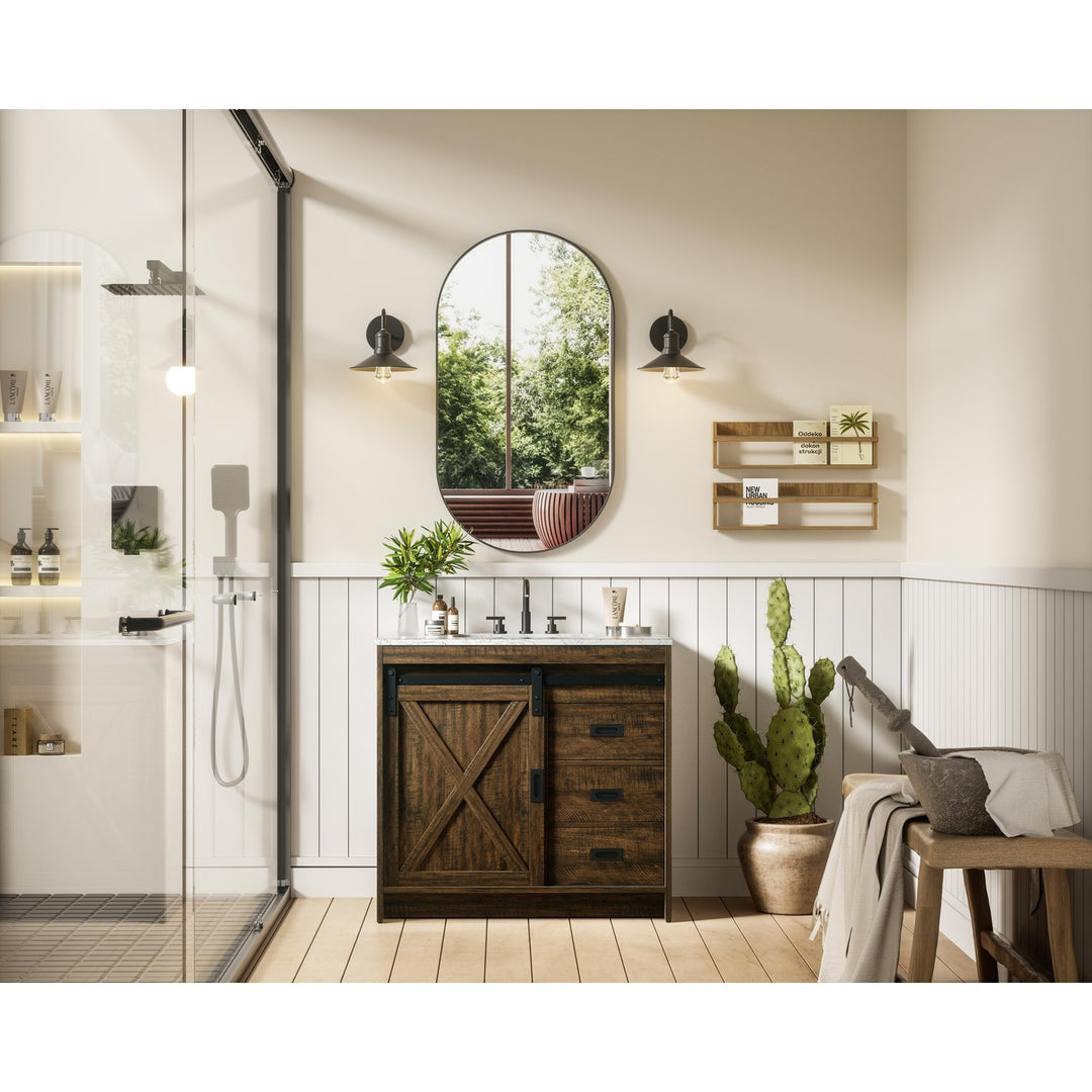 36 Inch Single Bathroom Vanity In Expresso - View 2 - Joshua Marshal