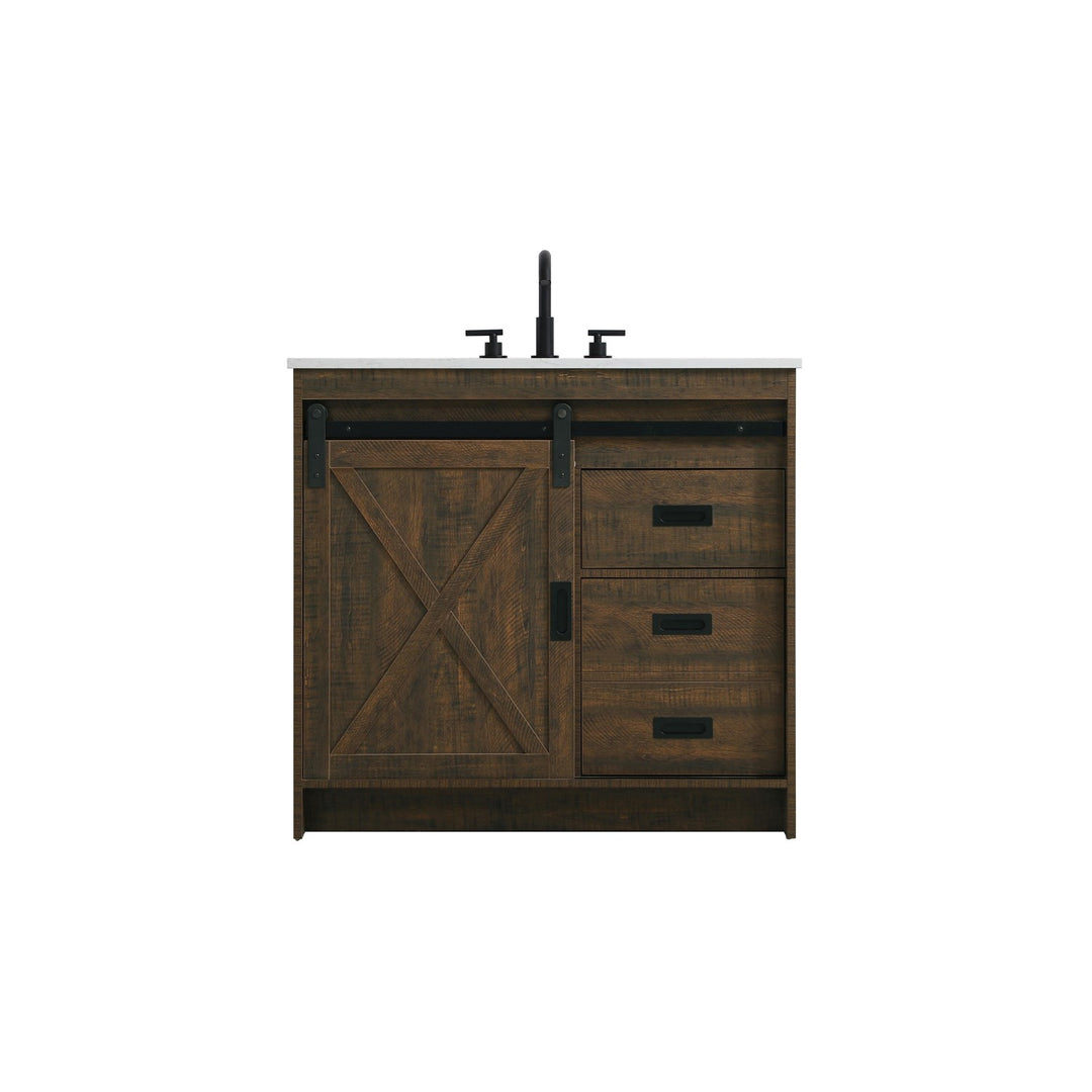 36 Inch Single Bathroom Vanity In Expresso - View 3 - Joshua Marshal