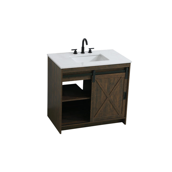 36 Inch Single Bathroom Vanity In Expresso - View 4 - Joshua Marshal