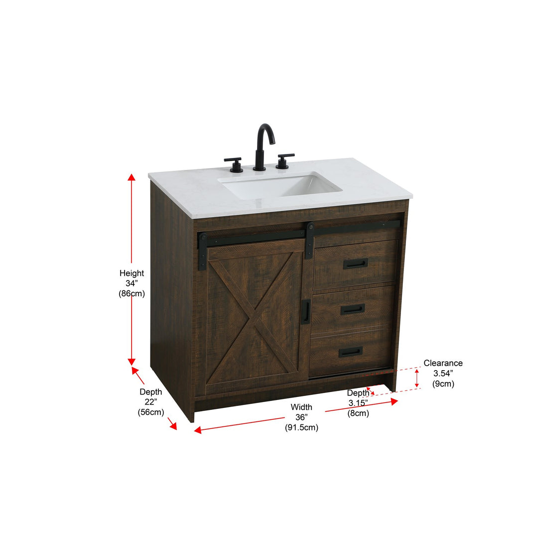 36 Inch Single Bathroom Vanity In Expresso - View 6 - Joshua Marshal