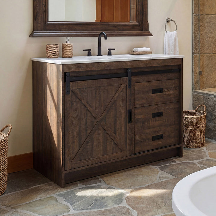 42 Inch Single Bathroom Vanity In Expresso Expresso Finish - KITCHEN & BATH by Joshua Marshal