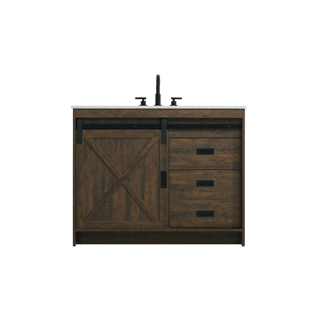 42 Inch Single Bathroom Vanity In Expresso - View 3 - Joshua Marshal