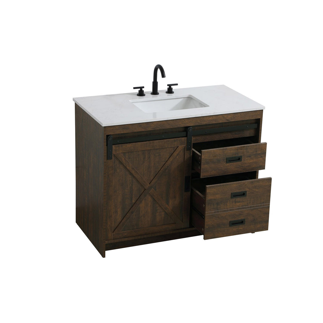 42 Inch Single Bathroom Vanity In Expresso - View 5 - Joshua Marshal
