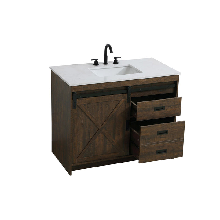 42 Inch Single Bathroom Vanity In Expresso - View 5 - Joshua Marshal