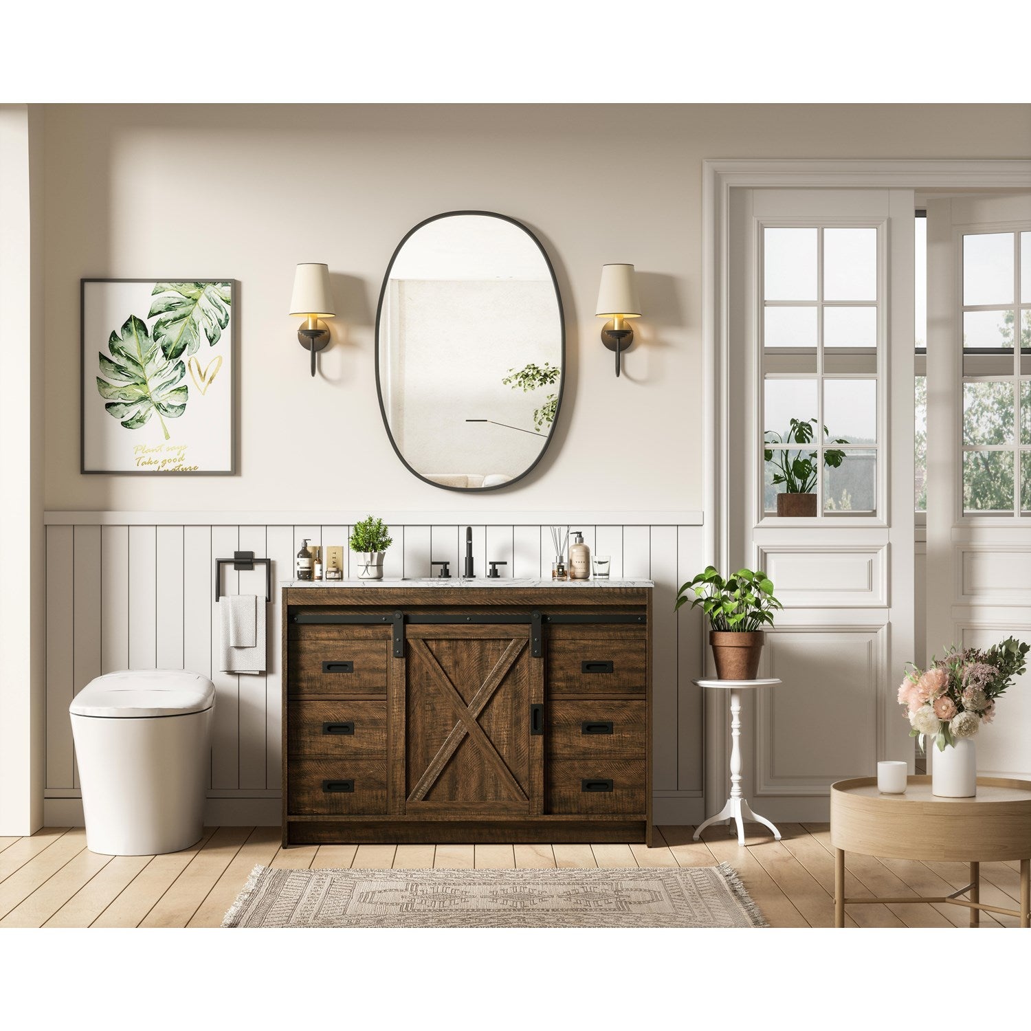 48 Inch Single Bathroom Vanity In Expresso - View 2 - Joshua Marshal