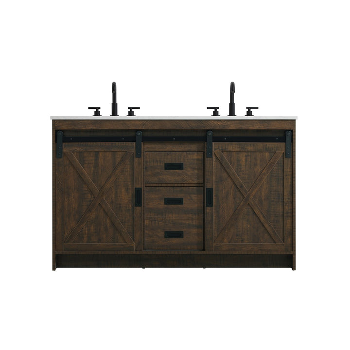 54 Inch Double Bathroom Vanity In Expresso - View 3 - Joshua Marshal