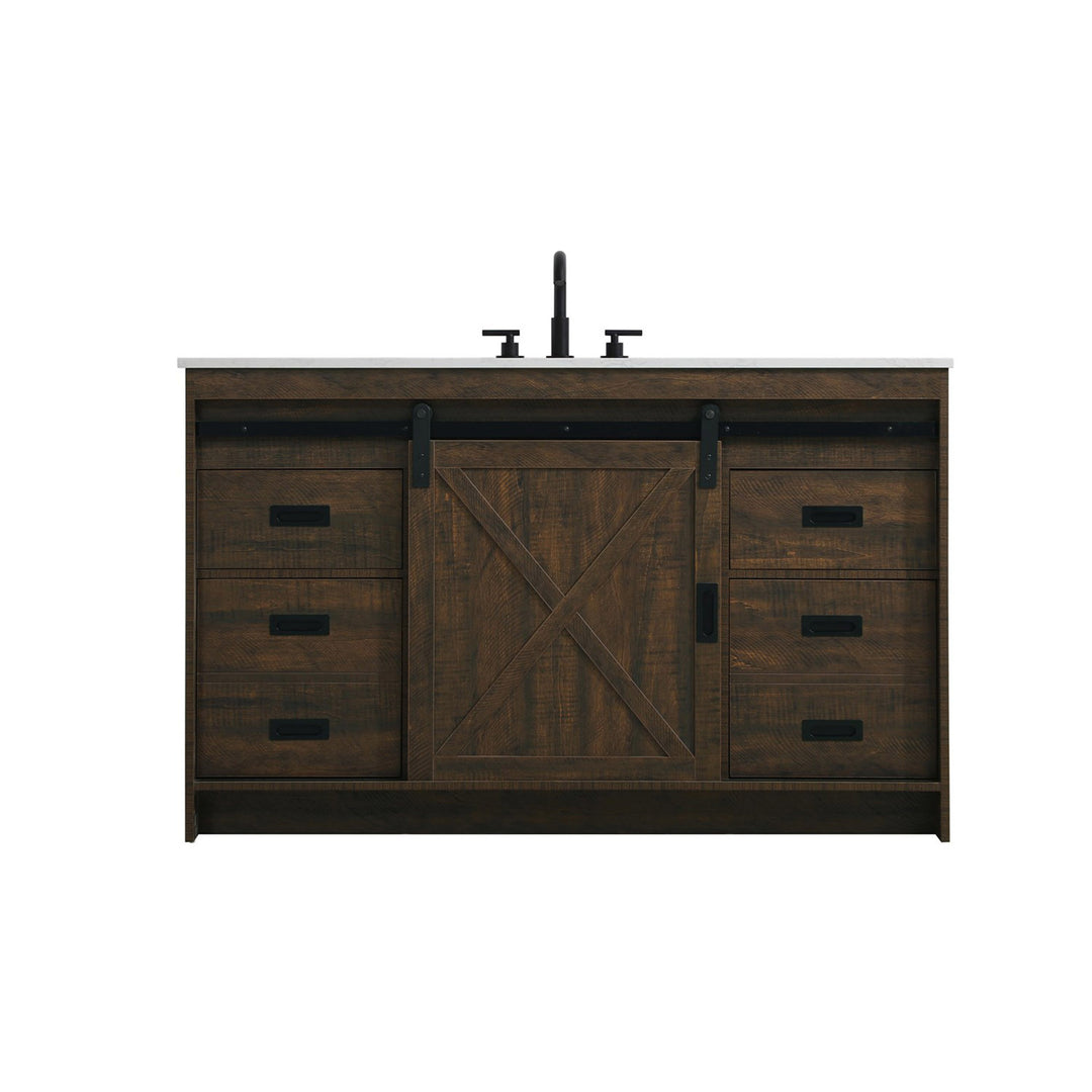 54 Inch Single Bathroom Vanity In Expresso - View 3 - Joshua Marshal