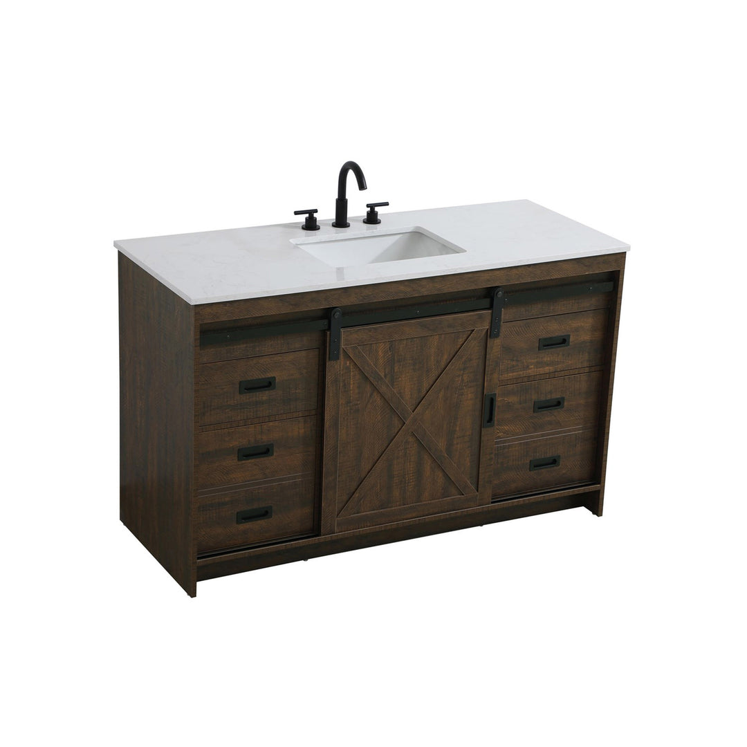 54 Inch Single Bathroom Vanity In Expresso - View 4 - Joshua Marshal