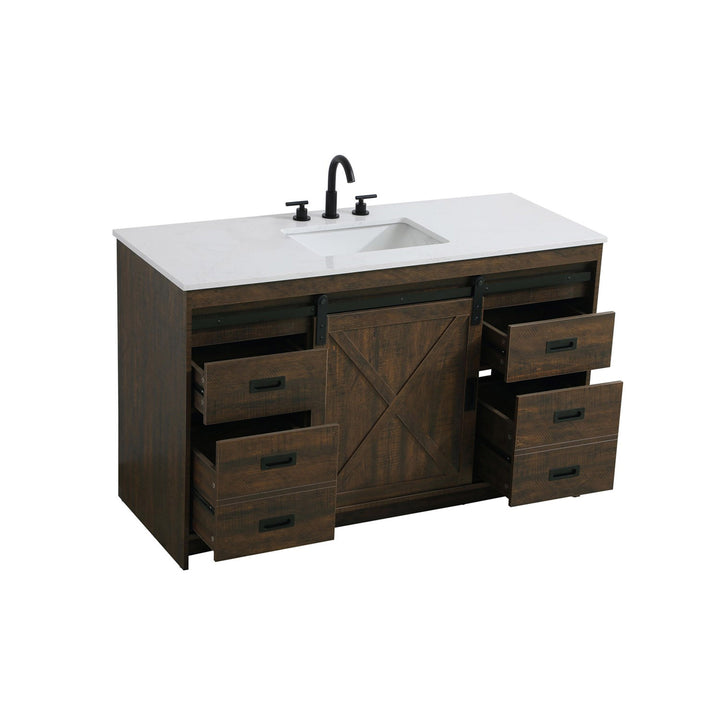 54 Inch Single Bathroom Vanity In Expresso - View 5 - Joshua Marshal