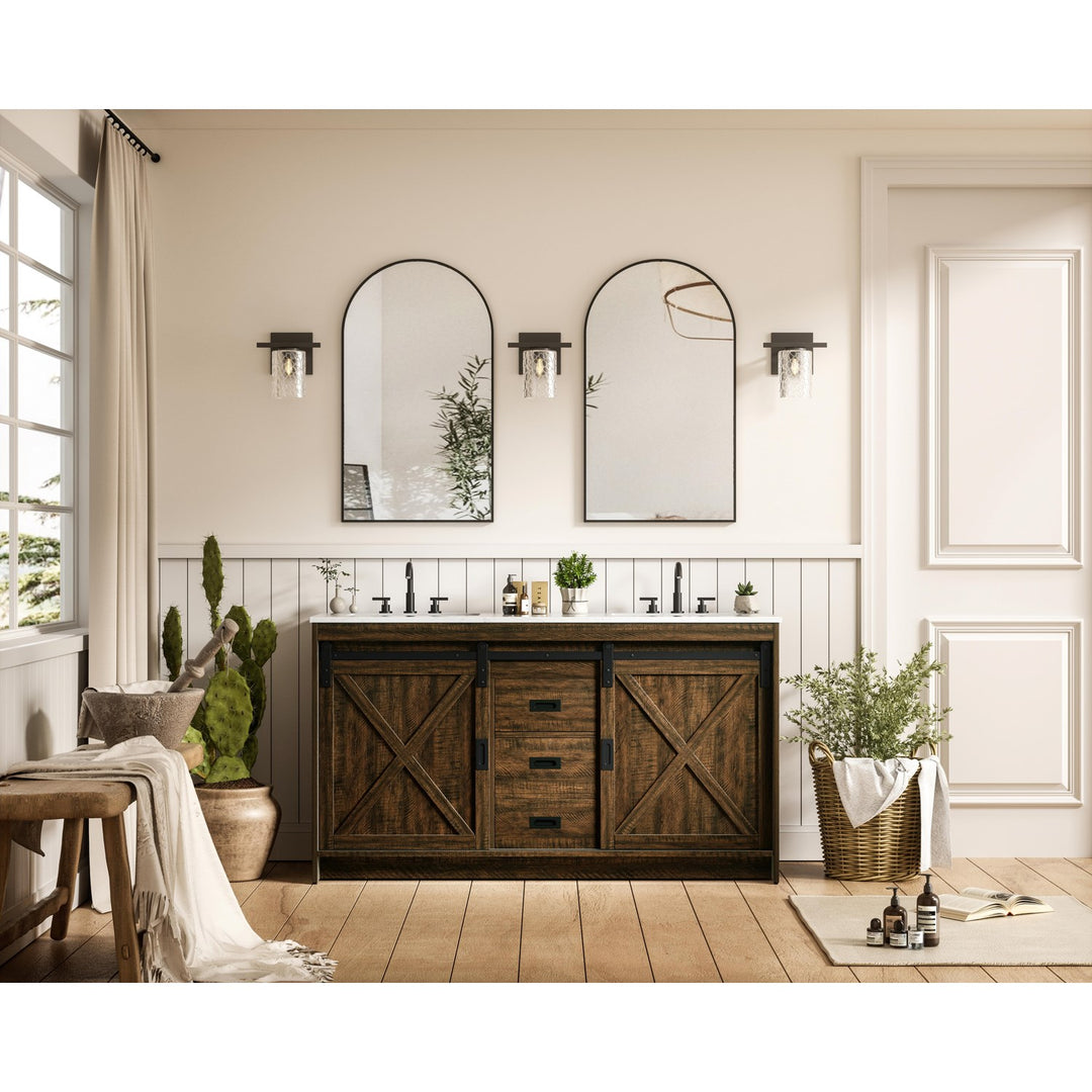 60 Inch Double Bathroom Vanity In Expresso - View 2 - Joshua Marshal