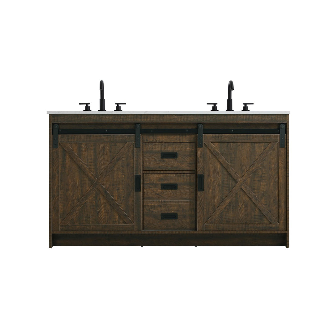 60 Inch Double Bathroom Vanity In Expresso - View 3 - Joshua Marshal