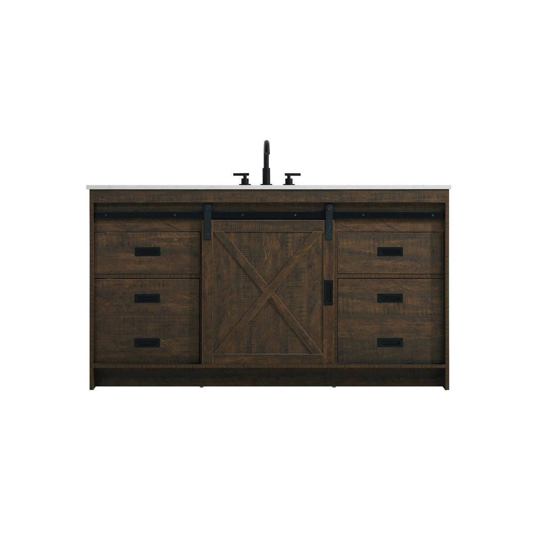 60 Inch Single Bathroom Vanity In Expresso - View 3 - Joshua Marshal