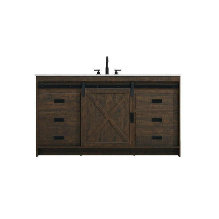60 Inch Single Bathroom Vanity In Expresso - View 3 - Joshua Marshal
