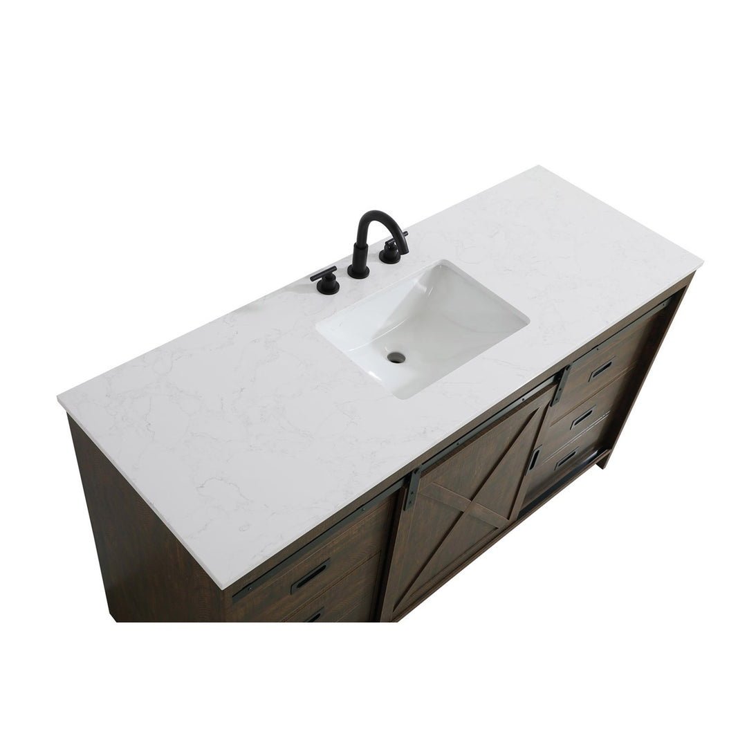 60 Inch Single Bathroom Vanity In Expresso - View 6 - Joshua Marshal