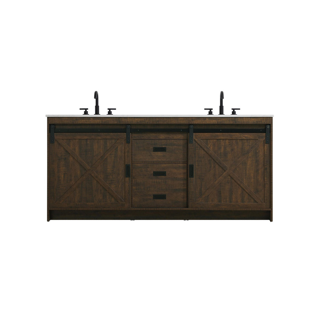 72 Inch Double Bathroom Vanity In Expresso - View 3 - Joshua Marshal