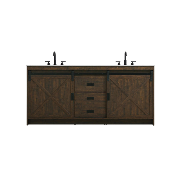 72 Inch Double Bathroom Vanity In Expresso - View 3 - Joshua Marshal